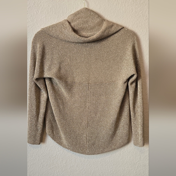 Lauren Ralph Lauren Gold Metallic Silk Shrug Cardigan Size Small #114 - Picture 2 of 7